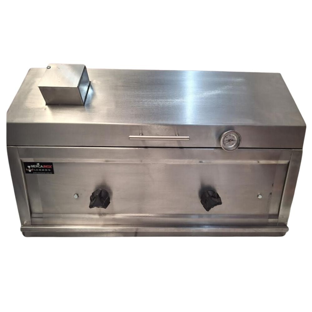 ASADOR KITCHENMAX STORE AS018 | Asador Premium Hibrido | Frente 90 cm | Acero Inoxidable | Cocina Industrial Restaurante Asar Negocio Tostar Restaurante Cocina Comedor Industriales Asada Autoservicio Alta Cocina