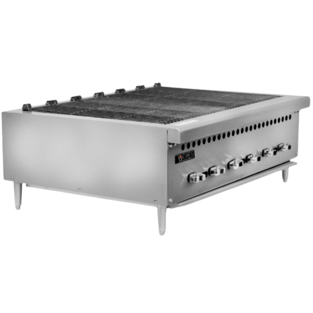 ASADOR VULCAN VCRB36 | Asador | Gas | Acero Inoxidable | Parrilla | Quemadores | 1 Cajón | Cocina Industrial Restaurante Cafetería | Eventos Cocción Alimentos Sabor Vanguardia Tendencia Inova Equipos