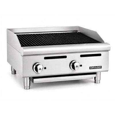 ASADOR DRAGO AG-2R GNAS-02-00 | Asador Radiante a Gas | 2 Quemadores | Acero Inoxidable | Restaurante Cocina Industrial Bistró | Asador Grill Comercial Industrial a Gas Eléctrico Carne Pollo Hamburguesas Salchichas Hot Dogs Acero Inoxidable Taquería Restaurante Cocina Industrial Negocio