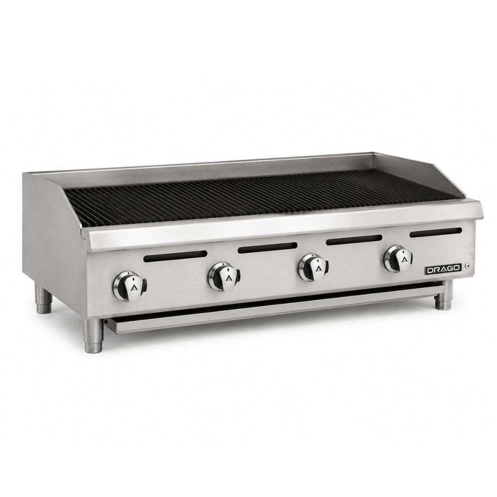 ASADOR DRAGO AG-4R GNAS-04-00 | Asador Radiante a Gas | 4 Quemadores | Acero Inoxidable | Restaurante Cocina Industrial Bistró | Asador Grill Comercial Industrial a Gas Eléctrico Carne Pollo Hamburguesas Salchichas Hot Dogs Acero Inoxidable Taquería Restaurante Cocina Industrial Negocio