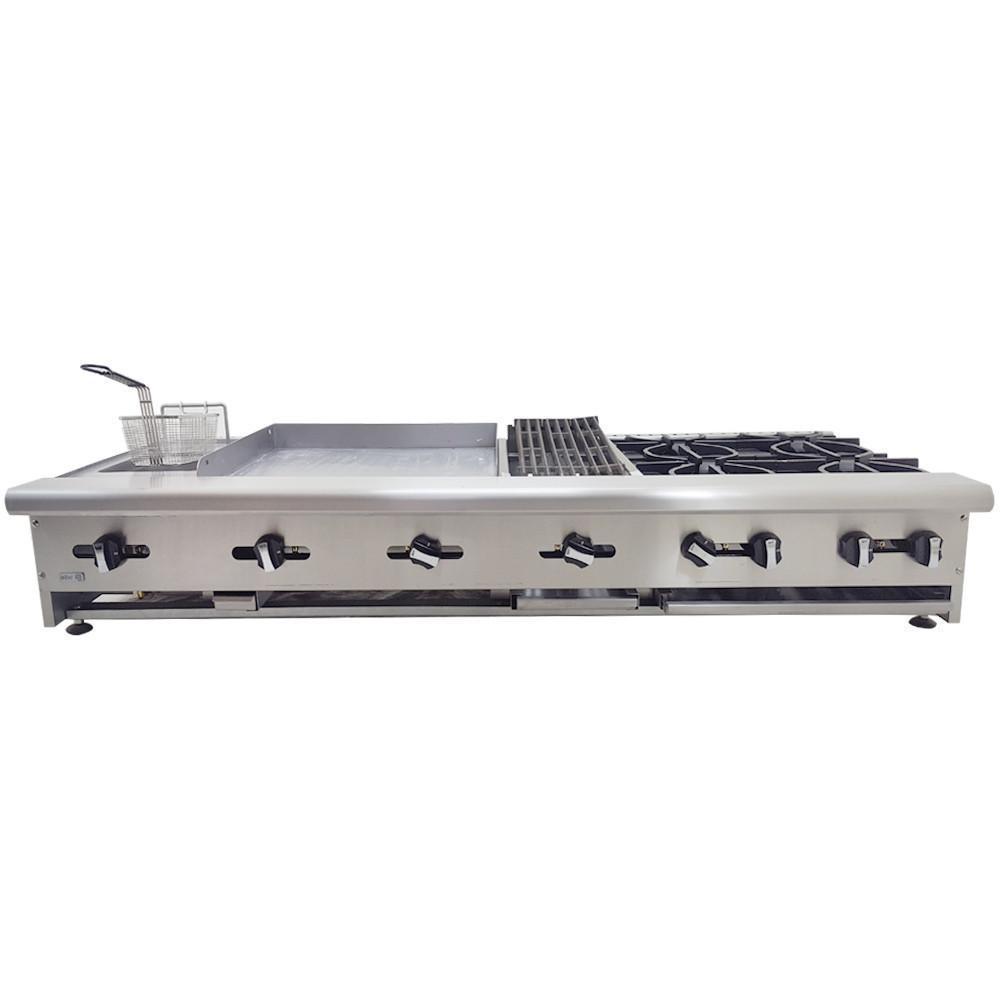 Asber AM-72 Estufa Multiple Parrilla Asador Plancha Freidor Gratinador para Restaurante Negocio de Comida Cocinas Fondas Restaurantes Cenadurias Comedores Industriales Preparación de Alimentos Coccion. KitchenMax.Store. Envíos seguros a todo México. Cotiza hoy mismo.