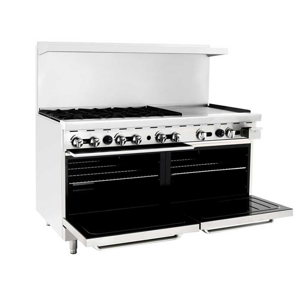 Atosa Ato-6B24G Estufa Gas 6 Quemadores Plancha 2 Hornos - Estufas Maestras - Atosa - KitchenMax Store