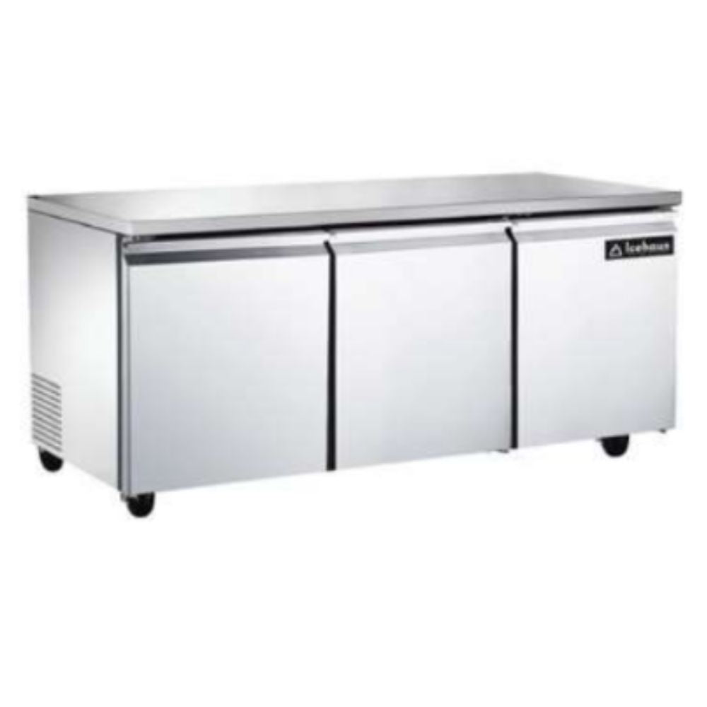 BAJO BARRA ICEHAUS RBB-3P-SS-01 | Refrigerador Bajo Barra | 17 Pies Cúbicos | 3 Puertas Solidas | Acero Inoxidable | Cocina Industrial RestauranteBar Restaurante Cafeteria Cocina Industrial Refrigerar Bajo Barra Conservar Comedor 