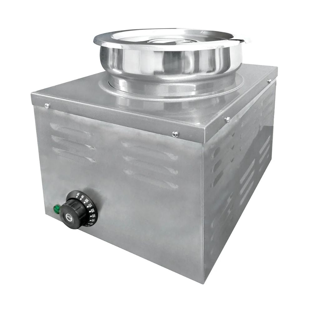 MIGSA TTB-4 | Baño María | para Quesos Sopas Salsas | Capacidad 4.5 Lt | Termostato Ajustable | Eléctrico | Acero Inoxidable | Mantener Calientes Alimentos Restaurante Profesional Banquetes Buffet Cafeteria Bistro Fonda Comida
