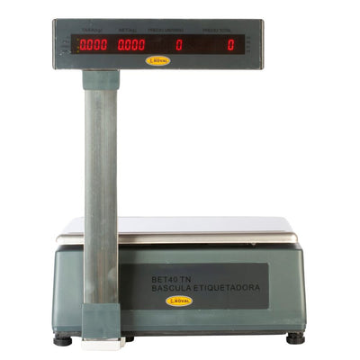 BÁSCULA NOVAL BET-40 | Báscula Etiquetadora | 40 kg a 5gr | con Torreta | Tienda Verdurería Negocio Sobre Mostrador Recepción Pesar Cobrar Báscula para Frutería Verdulería Tienda Negocio Cremería 