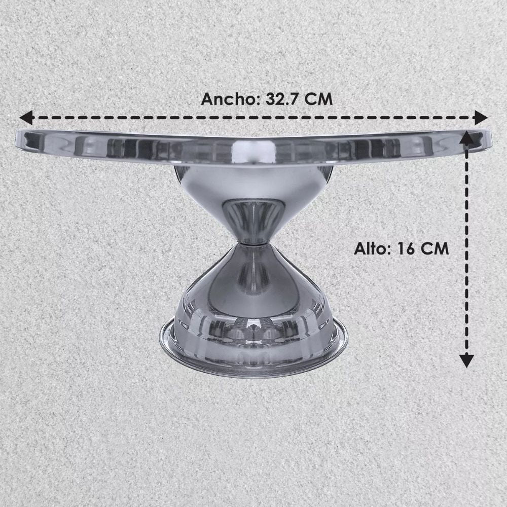 BASE MINDEJAL MLM1908211685 | Base Para Pasteles | Acero Inoxidable | 13.25 Pg | Pastelería Repostería Pasteles | Cocina Display Muestrario Estante Mostrador Muestra Exhibición