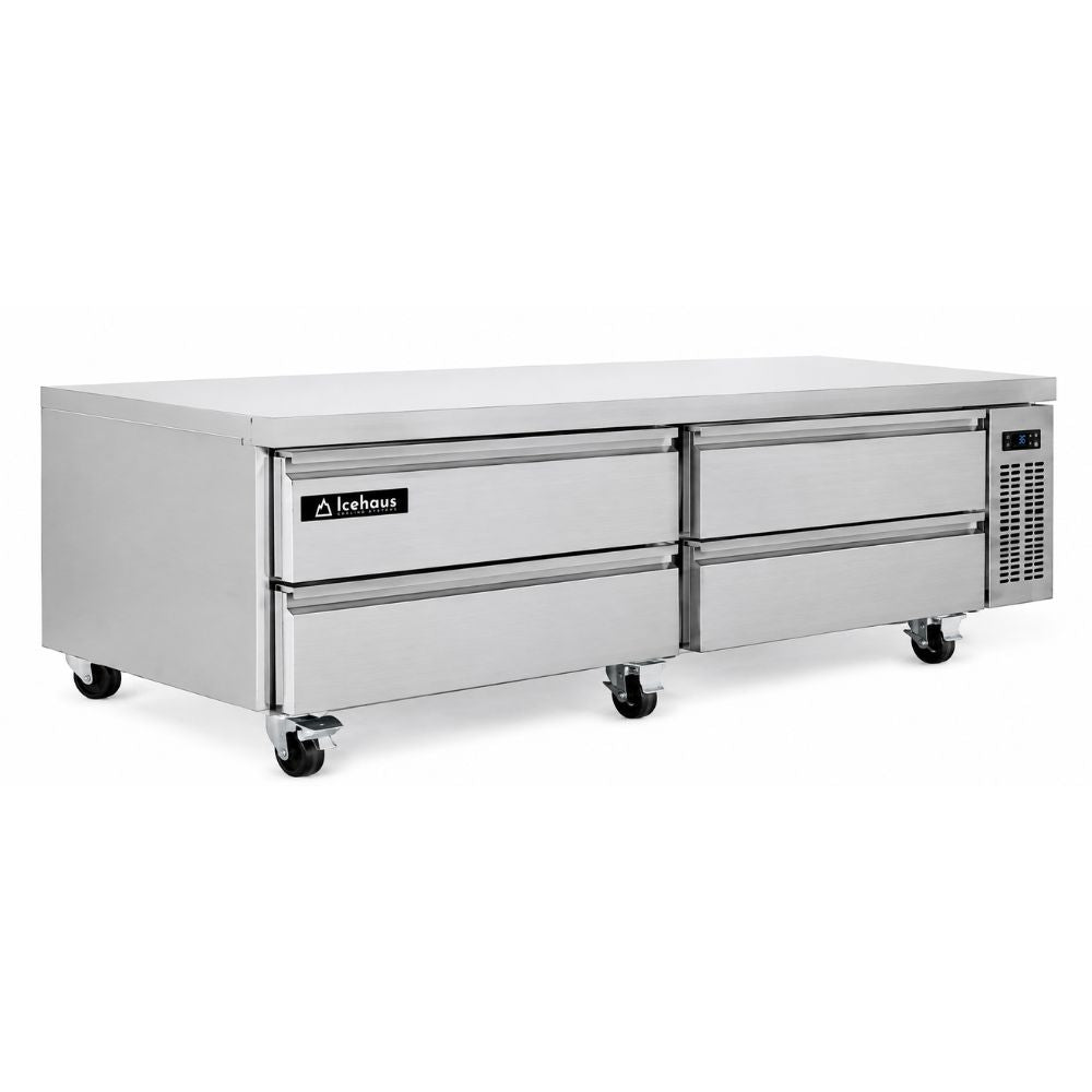 BASE REFRIGERADA ICEHAUS BRM-4C-SS-01 | Base de Chef Refrigerada | 4 Cajones | Capacidad 14 Pies Cúbicos | Temperatura: 33° ~ 40°F | Cocina Industrial Restaurante