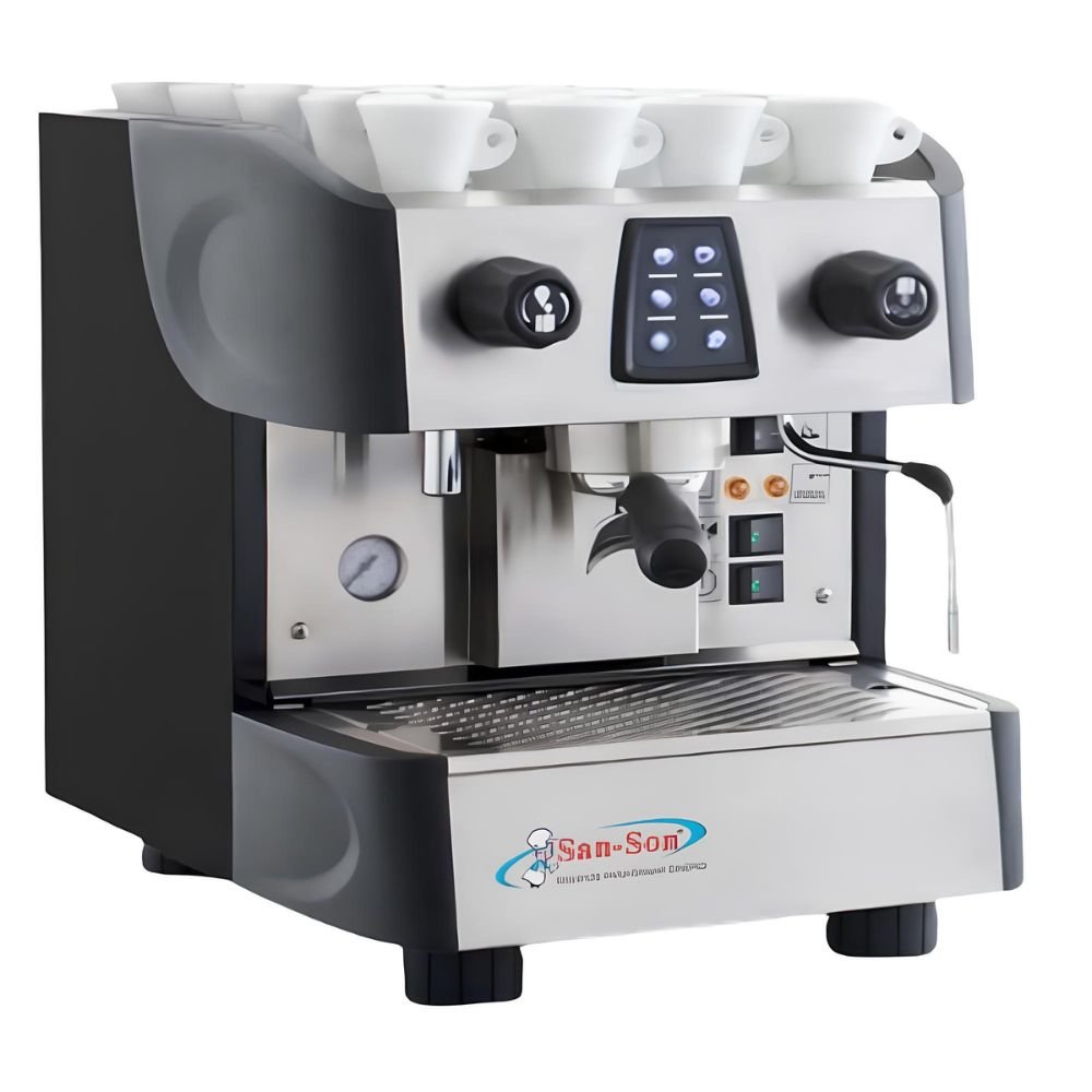 CAFETERA PROFESIONAL SAN SON ITALBAR-1E | Cafetera Italiana Electrónica Programable | Estabilidad de Temperatura | 120 Tazas por Hora | Cafetería Restaurante Hotel Negocio Café Granos de Café Profesional Expresso Cappuccino Vapor