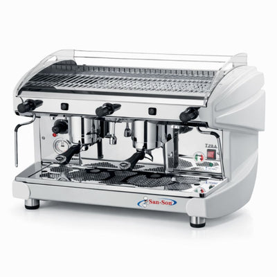 CAFETERA SAN SON LIRA 2G PU | Cafetera Italiana Semiautomática | 2 Grupos Profesionales | Caldera de Latón de 11 Lts | Cafetería Restaurante Hotel Restaurante Cafeteria Hospital Oficina Hotel Hogar Negocio Sala de Espera
