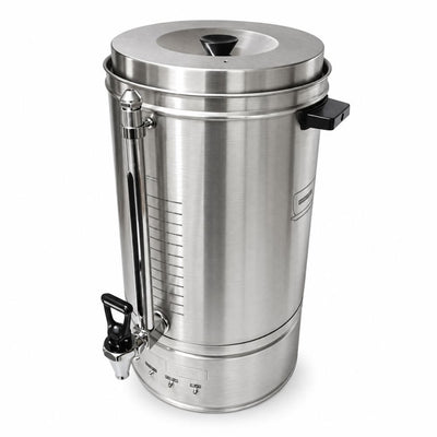 Cafetera International SE-90, 90 tazas, en acero inoxidable.