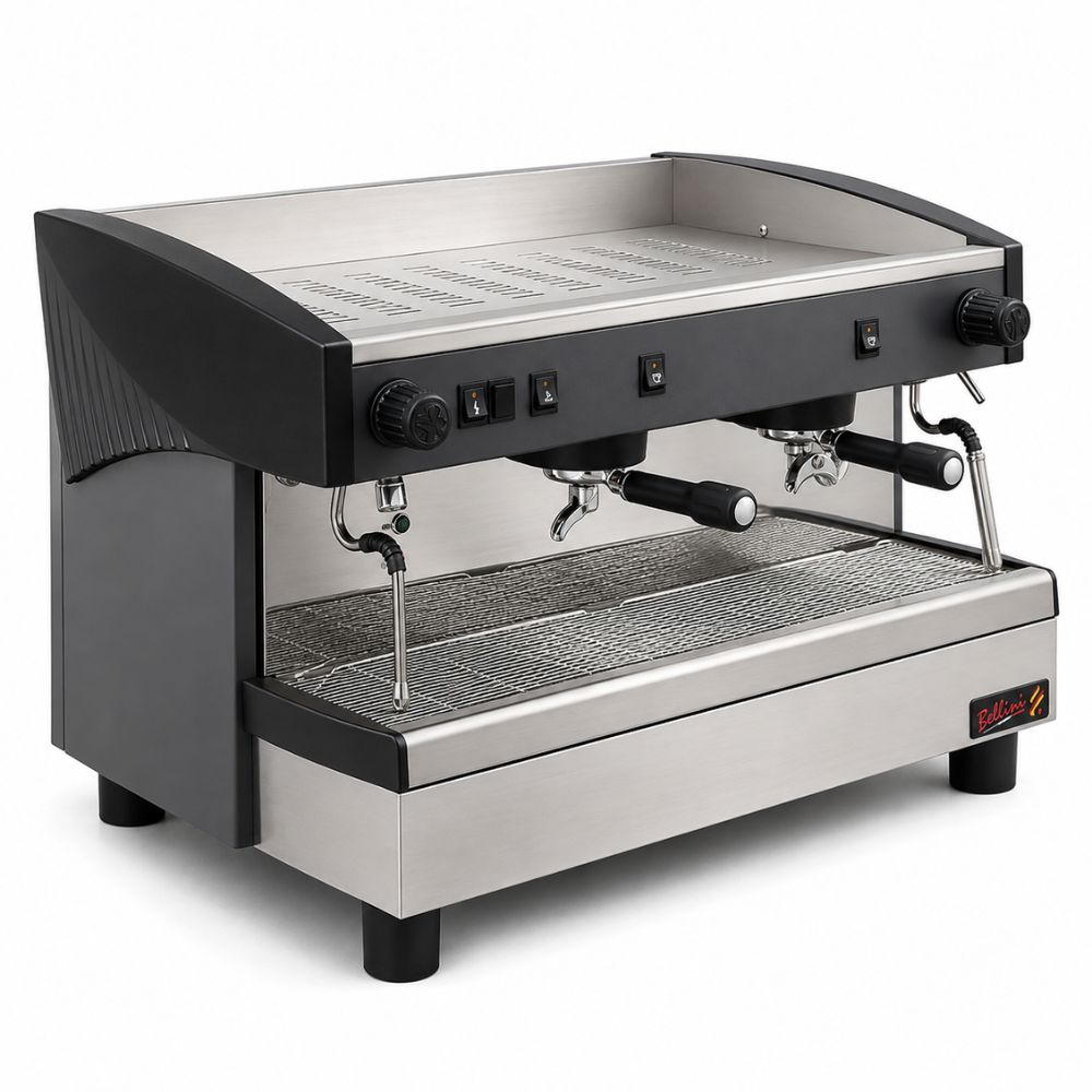 CAFETERA ITALIANA BELLINI MS100 | Cafetera Italiana Semi automática 12 Lts | 240 Tazas | Acero Inoxidable | para Tazas de Café Gourmet | Cafetera Industrial Percoladora de Café Comercial de Filtro por Lotes Espresso Acero Inoxidable Cafetería Restaurante Oficina Hotel Convenciones