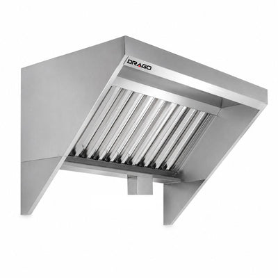 CAMPANA DRAGO MC-04-00 | Campana Backshelf | 4 Pies Cúbicos | Frente 122 cm | Acero Inoxidable | Cocina Industrial Restaurante | Campana de Extracción de Humo Industrial Filtros de Grasa Ducto Extractor Acero Inoxidable Cocina Industrial Restaurante Comedor Industrial Bar Negocio