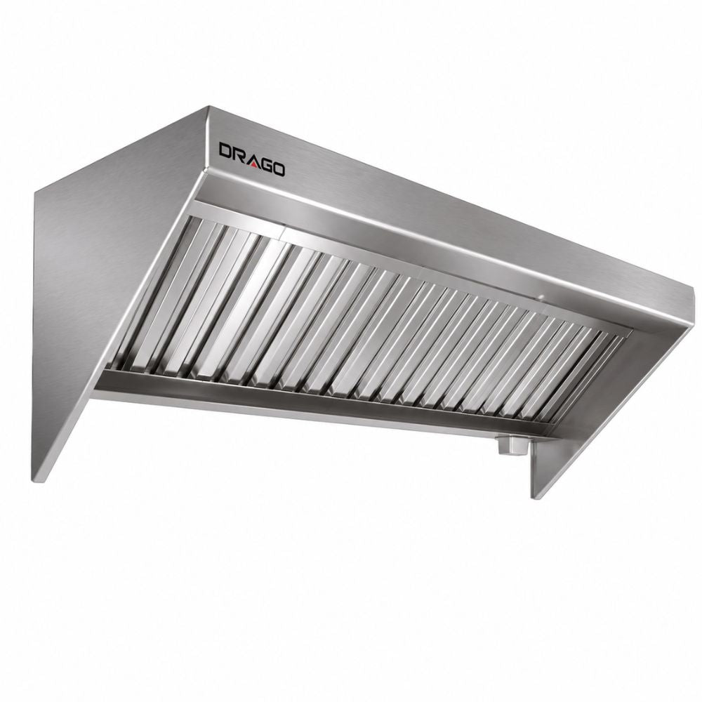 CAMPANA DRAGO MC-08-00 | Campana Backshelf | 8 Pies Cúbicos | Frente 244 cm | Acero Inoxidable | Cocina Industrial Restaurante | Campana de Extracción de Humo Industrial Filtros de Grasa Ducto Extractor Acero Inoxidable Cocina Industrial Restaurante Comedor Industrial Bar Negocio