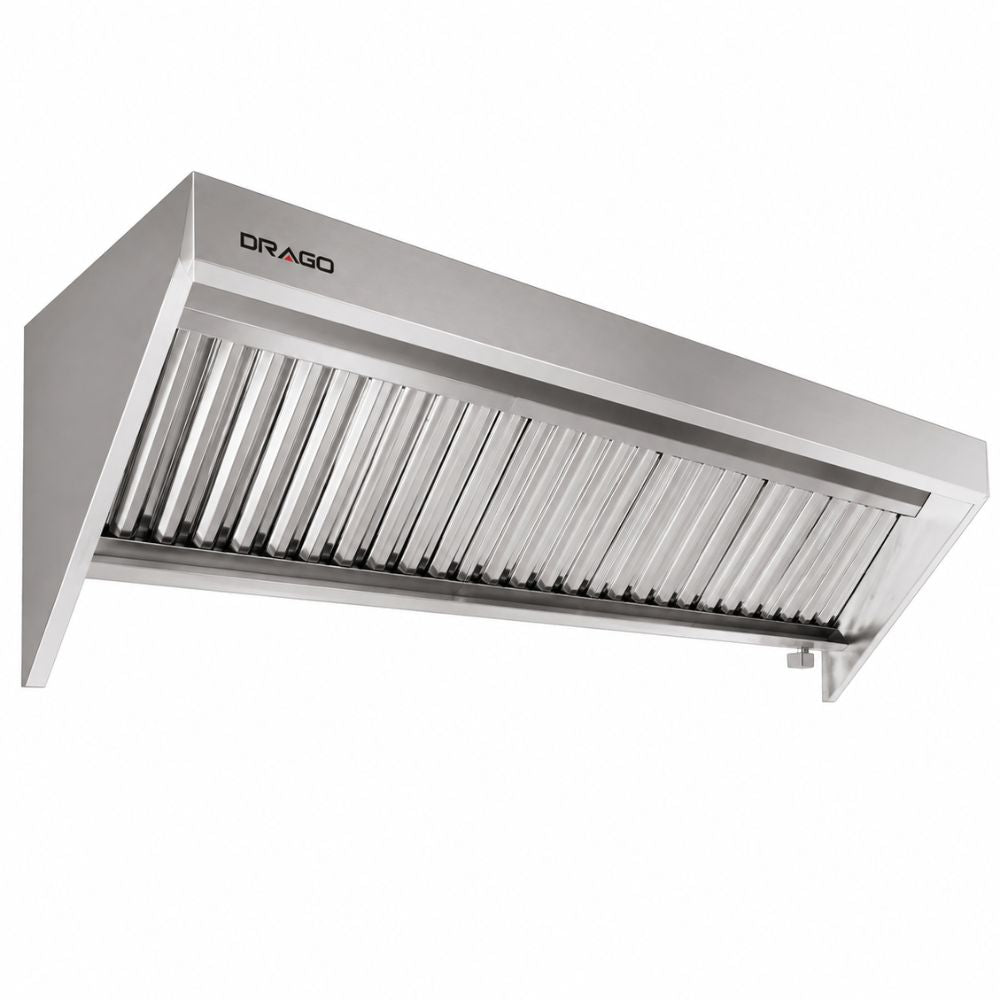 CAMPANA DRAGO MC-10-00 | Campana Backshelf | 10 Pies Cúbicos | Frente 305 cm | Acero Inoxidable | Cocina Industrial Restaurante | Campana de Extracción de Humo Industrial Filtros de Grasa Ducto Extractor Acero Inoxidable Cocina Industrial Restaurante Comedor Industrial Bar Negocio