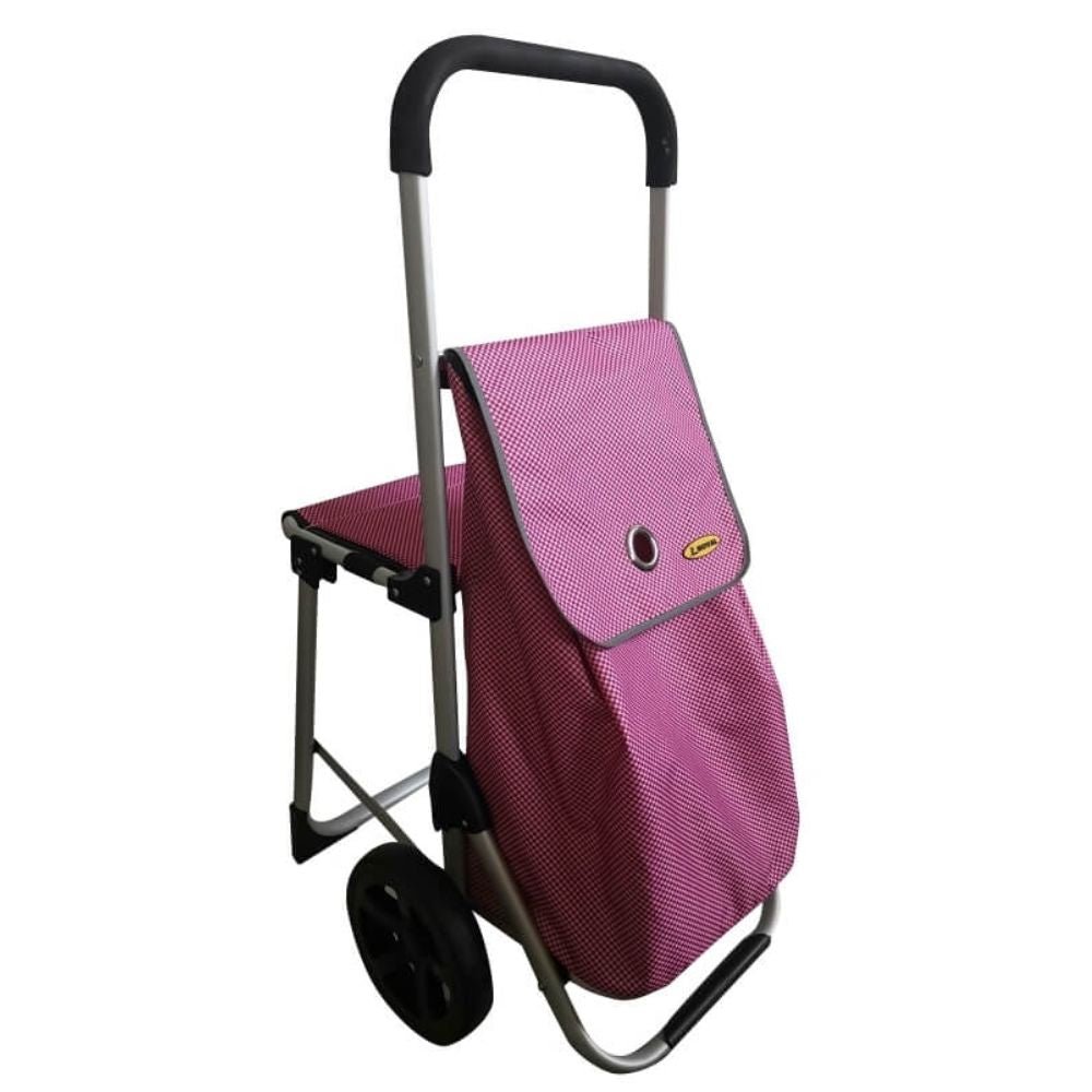 CARRITO NOVAL TROL-520 AS ROSA | Carrito de Mandado | con Asiento | Restaurantes Industrial Negocio Restaurantes Empacadora Selladora para Cocina Industrial Conservar Alimentos Sellar Empaques Transportar Alimentos Envasado Al Vacío 