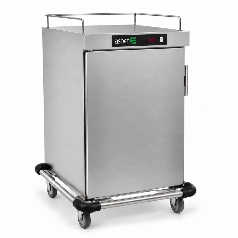 Carro Calenton Banquetero Asber CCB-10 220V 50/60Hz, carro calenton banquetero 1 puerta, en acero inoxidable.