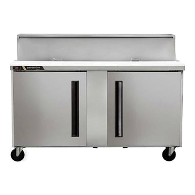 MESA DE PREPARACIÓN CENTERLINE CLPT-6024-SD-LR | Mesa de Preparación | 2 Puertas Sólidas | Acero Inoxidable | Restaurante Cafetería Bar