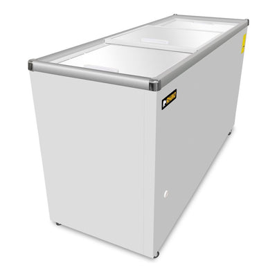 CONGELADOR RHINO CONGECRI-12P | Congelador Horizontal Tapa de Cristal Plano | Capacidad 12 Pies³ / 265 L | Temperatura -24°C a 5°C | Supermercado Heladería Tienda de Conveniencia | Congelador Horizontal de Cofre Exhibidor Comercial para Helados Paletas Nieves Acero Inoxidable Supermercado Heladería Paletería Cremería Tienda de Conveniencia