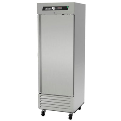 CONGELADOR ASBER ARF-23-H HC | Congelador Vertical | 1 Puerta Solida | 3 Parrillas | Eléctrico | 23 Pies Cúbicos  | Supermercado Restaurante Bar | Congelador Vertical Puerta Cristal Restaurante Gourmet Alimento Nievie Exhibición Evaporación Deshielo Comida Control Electronico Acero Inoxidable Luz Led Super Mercado Abarrotes Vinil Negro Llantas Deslazamiento Facil CVS-24-1S