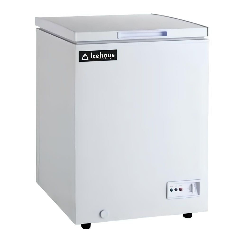 ICEHAUS CTC-05 | Blanca Pescadería Heladería Cafetería | Horizontal Cofre | 1 Puerta Solida | 5 Pies | Lamina Galvanizada | Congelador Refrigerador Horizontal Cofre Interior PCM Ruedas Canasta Alambrón Seguro Con Llave Pescadería Heladería Cafetería