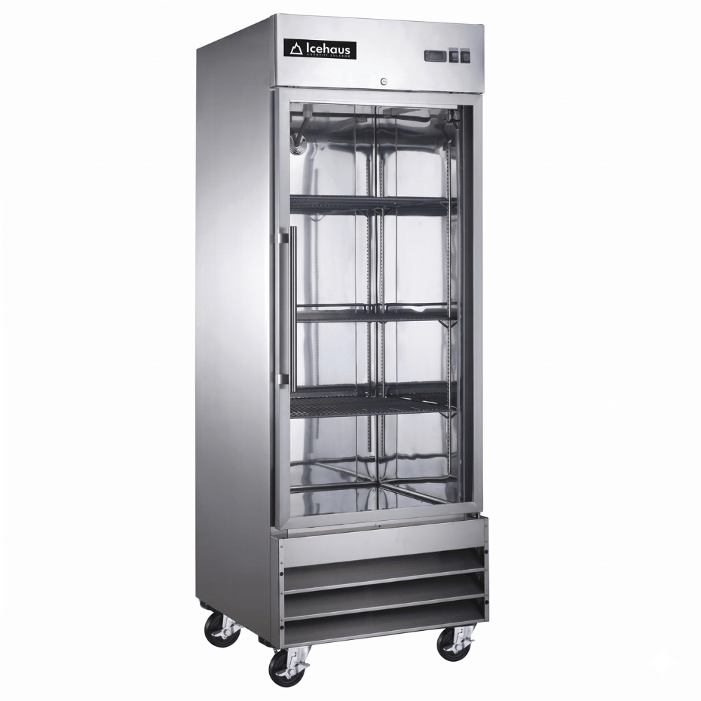 CONGELADOR ICEHAUS CV-1PC-SS-01 | Congelador | 1 Puerta de Cristal  | 21 Pies Cúbicos | Acero Inoxidable | Hotel Carnicería Abarrotes