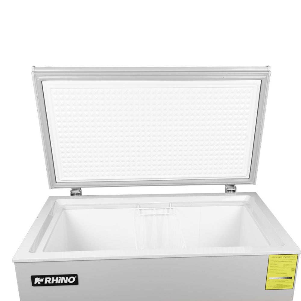 CONGELADOR RHINO CONGECO-7 | Congelador Horizontal | 7 Pies Cúbicos | Carnicería Paletería Super Mercado | Congelador Horizontal de Cofre Exhibidor Comercial para Helados Paletas Nieves Acero Inoxidable Supermercado Heladería Paletería Cremería Tienda de Conveniencia