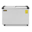 CONGELADOR RHINO CONGECRI-10C | Congelador Tapa de Cristal Curva | Capacidad: 9.2 ft3 / 283 L | Paleterías Cafeterías Tiendas de Conveniencia | Congelador Horizontal de Cofre Exhibidor Comercial para Helados Paletas Nieves Acero Inoxidable Supermercado Heladería Paletería Cremería Tienda de Conveniencia