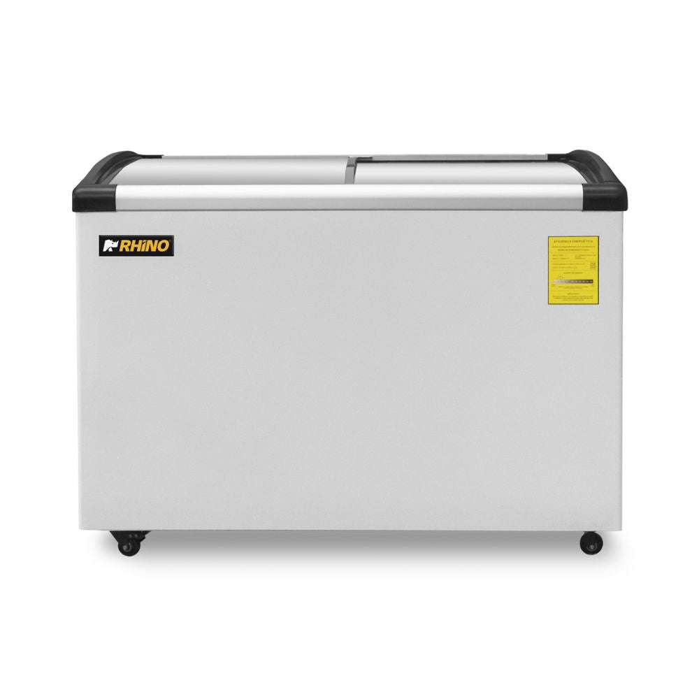 CONGELADOR RHINO CONGECRI-7 | Congelador Tapa de Cristal Curva | Capacidad: 7 ft3 / 190 L | Paleterías Cafeterías Tiendas de Conveniencia Pescaderia Supermercado Tienda Abarrotes Cocina Restaurante Industrial Comedor Tienda de Convivencia Cremeria Carniceria Almacenar Congelar 