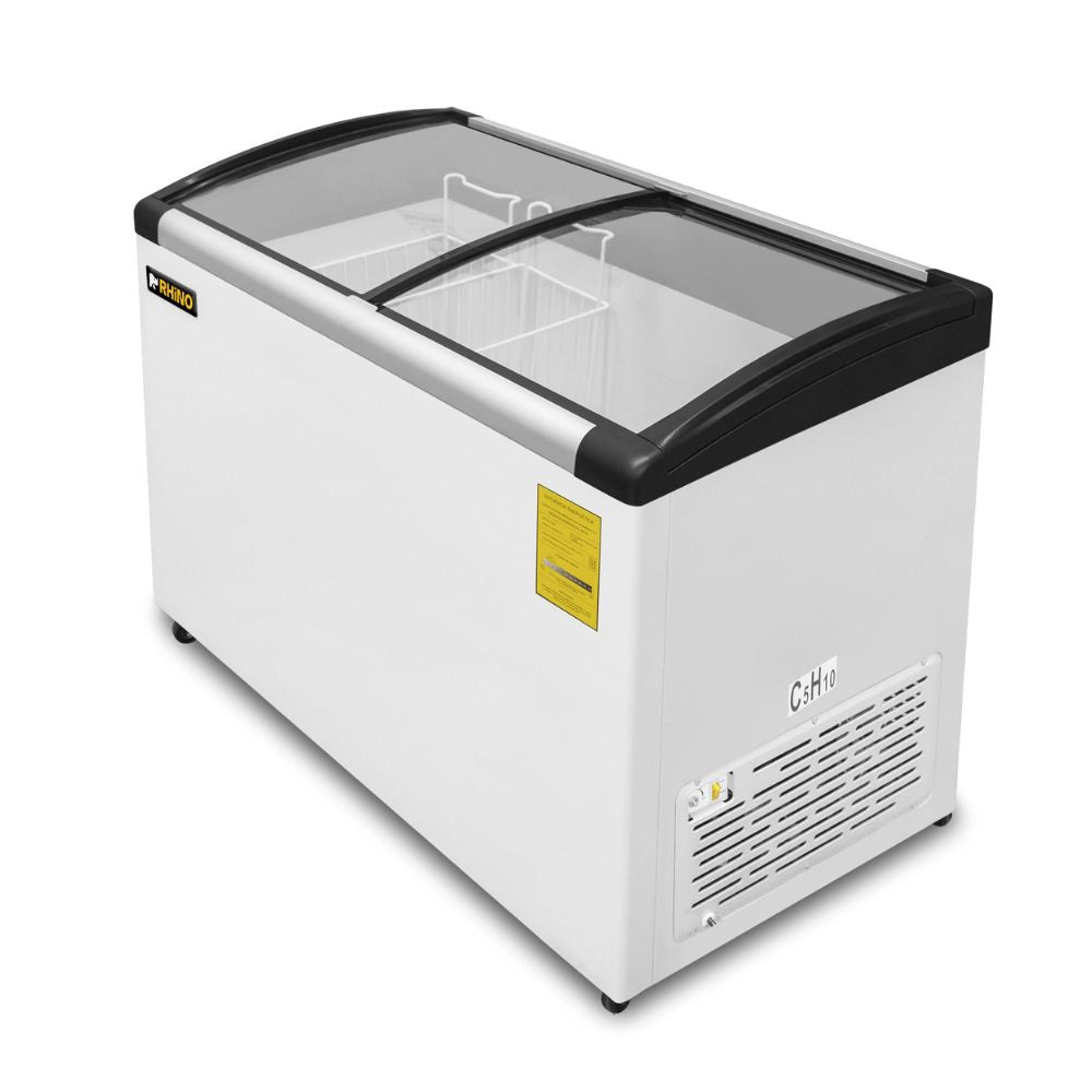 CONGELADOR RHINO CONGECRI-7 | Congelador Tapa de Cristal Curva | Capacidad: 7 ft3 / 190 L | Paleterías Cafeterías Tiendas de Conveniencia Pescaderia Supermercado Tienda Abarrotes Cocina Restaurante Industrial Comedor Tienda de Convivencia Cremeria Carniceria Almacenar Congelar 