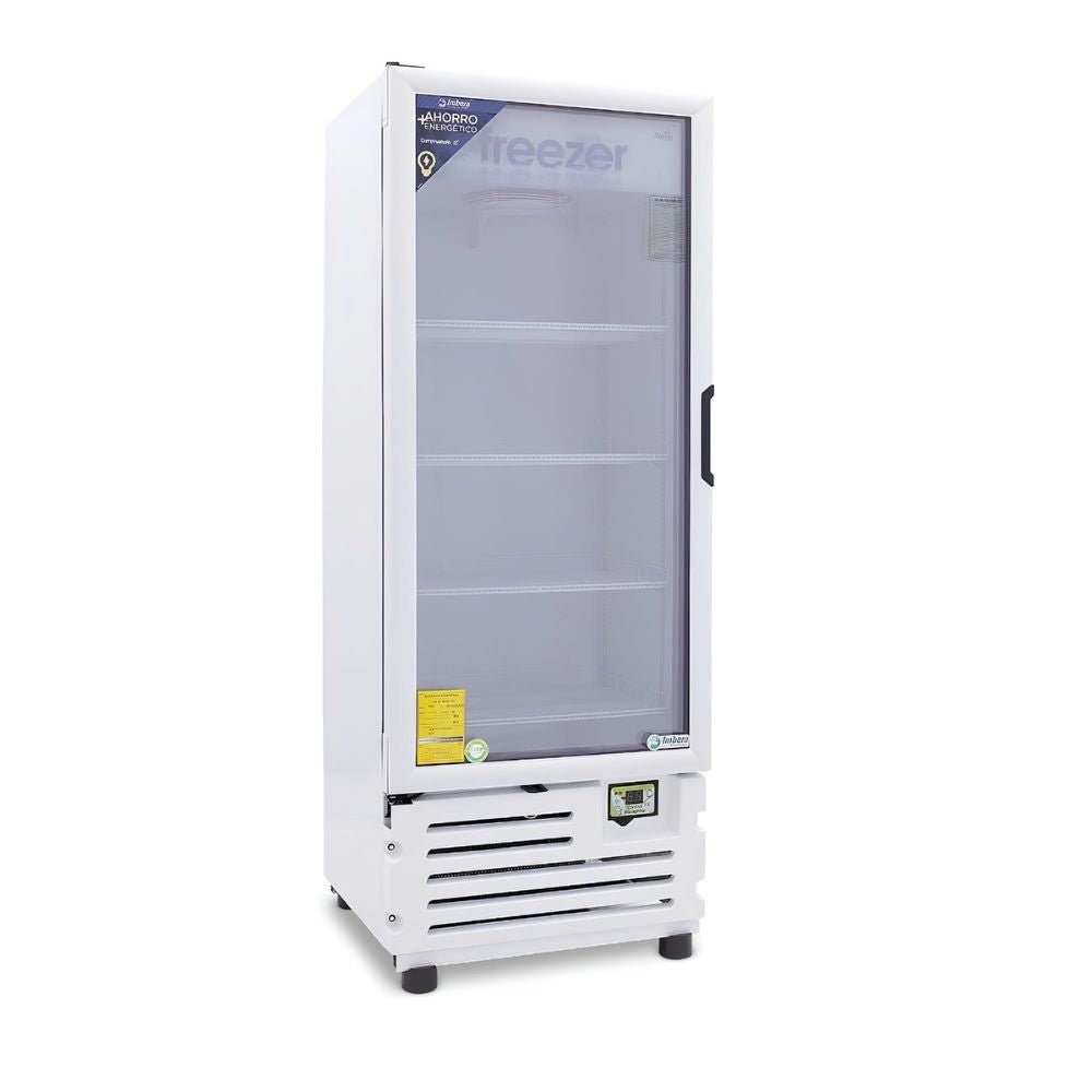 CONGELADOR VERTICAL IMBERA 1028946 VFS16 | Congelador Vertical | Puerta de Cristal | 4 Parrillas | 16 Pies | Tiendas de conveniencia Abarrotes Minisúper Supermercados Farmacias Cafeterías Panaderías Pastelerías Tiendas de bebidas Tiendas gourmet Gasolineras Restaurantes Hoteles Tiendas de autoservicio Tiendas de productos refrigerados