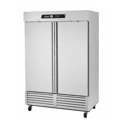 CONGELADOR ASBER ARF-49-H HC | Congelador Vertical | 2 Puertas Solidas | 6 Parrillas | Acero Inoxidable | 49 Pies Cúbicos | Control Temperatura | Carnicería Supermercado Bistro | Paleteras Super Mercados Tiendas de Autoservicio Congelador Vertical Puerta Solida Restaurante Gourmet Exhibición Evaporación Deshielo Comida Control Electrónico Acero Inoxidable Super Mercado Abarrotes Vinil Negro Llantas Deslazamiento Fácil Alimento Conservador Congelación