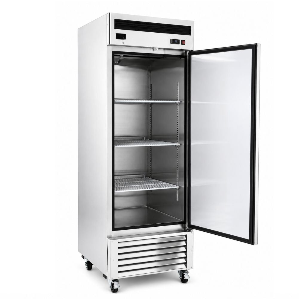 CONGELADOR CRT 200-001-013 CVC211P | Congelador Vertical | 21 Pies Cúbicos | 1 Puerta Sólida | Acero Inoxidable | Cocina Industrial Carnicería Restaurante Supermercado Tienda Abarrotes Cocina Restaurante Industrial Comedor Tienda de Convivencia Cremeria Carniceria Congelar