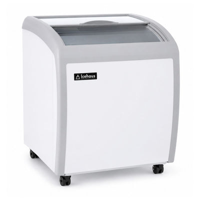 CONGELADOR ICEHAUS CHPC-160 | Congelador Horizontal | 5.5 Pies Cúbicos | Puerta de Cristal | Enfriador y Congelador Combinado | Super Mercado Tienda | Congelador Horizontal de Cofre Exhibidor Comercial para Helados Paletas Nieves Acero Inoxidable Supermercado Heladería Paletería Cremería Tienda de Conveniencia
