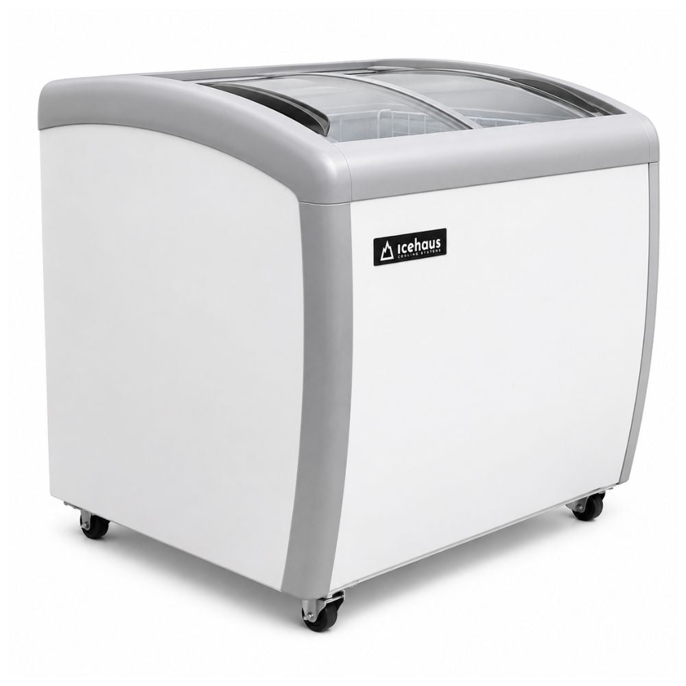 CONGELADOR ICEHAUS CHPC-260 | Congelador Horizontal | 9 Pies Cúbicos | Puerta de Cristal | Enfriador y Congelador Combinado | Tienda Paletería Alimentos Frios | Congelador Horizontal de Cofre Exhibidor Comercial para Helados Paletas Nieves Acero Inoxidable Supermercado Heladería Paletería Cremería Tienda de Conveniencia