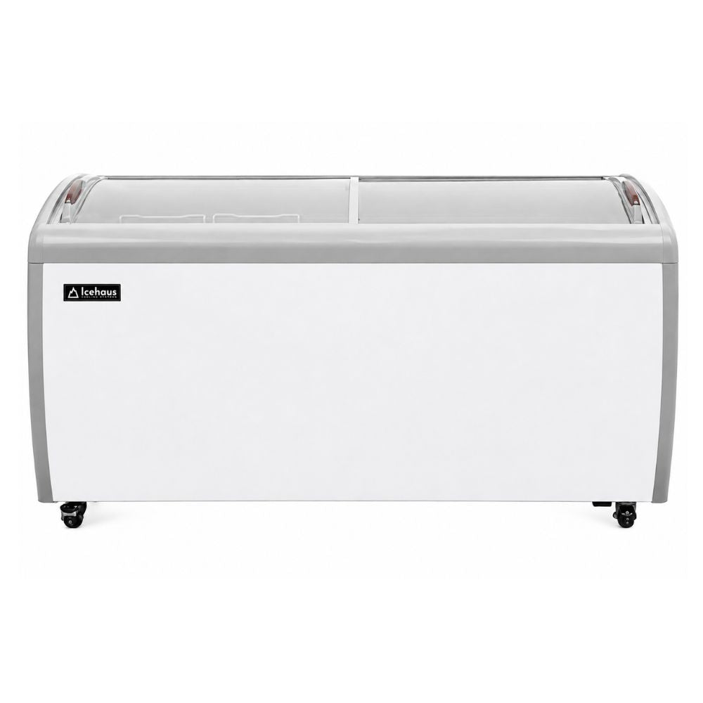 CONGELADOR ICEHAUS CHPC-460 | Congelador Horizontal | 16 Pies Cúbicos | Puerta Cristal | Enfriador y Congelador Combinado | Super Mercado Tienda Negocio | Congelador Horizontal de Cofre Exhibidor Comercial para Helados Paletas Nieves Acero Inoxidable Supermercado Heladería Paletería Cremería Tienda de Conveniencia