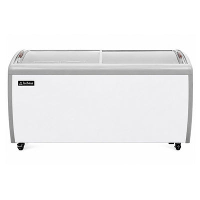 CONGELADOR ICEHAUS CHPC-460 | Congelador Horizontal | 16 Pies Cúbicos | Puerta Cristal | Enfriador y Congelador Combinado | Super Mercado Tienda Negocio | Congelador Horizontal de Cofre Exhibidor Comercial para Helados Paletas Nieves Acero Inoxidable Supermercado Heladería Paletería Cremería Tienda de Conveniencia