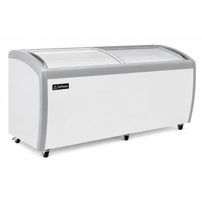 CONGELADOR ICEHAUS CHPC-560 | Congelador Horizontal | 19.5 Pies Cúbicos | Puerta de Cristal | Enfriador y Congelador Combinado | Super Mercado Tienda | Congelador Horizontal de Cofre Exhibidor Comercial para Helados Paletas Nieves Acero Inoxidable Supermercado Heladería Paletería Cremería Tienda de Conveniencia