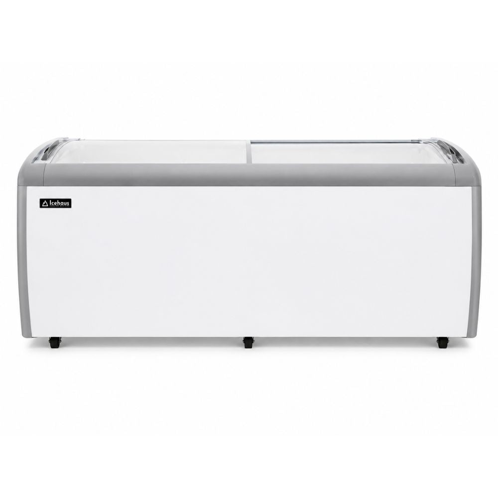 CONGELADOR ICEHAUS CHPC-560 | Congelador Horizontal | 19.5 Pies Cúbicos | Puerta de Cristal | Enfriador y Congelador Combinado | Super Mercado Tienda | Congelador Horizontal de Cofre Exhibidor Comercial para Helados Paletas Nieves Acero Inoxidable Supermercado Heladería Paletería Cremería Tienda de Conveniencia