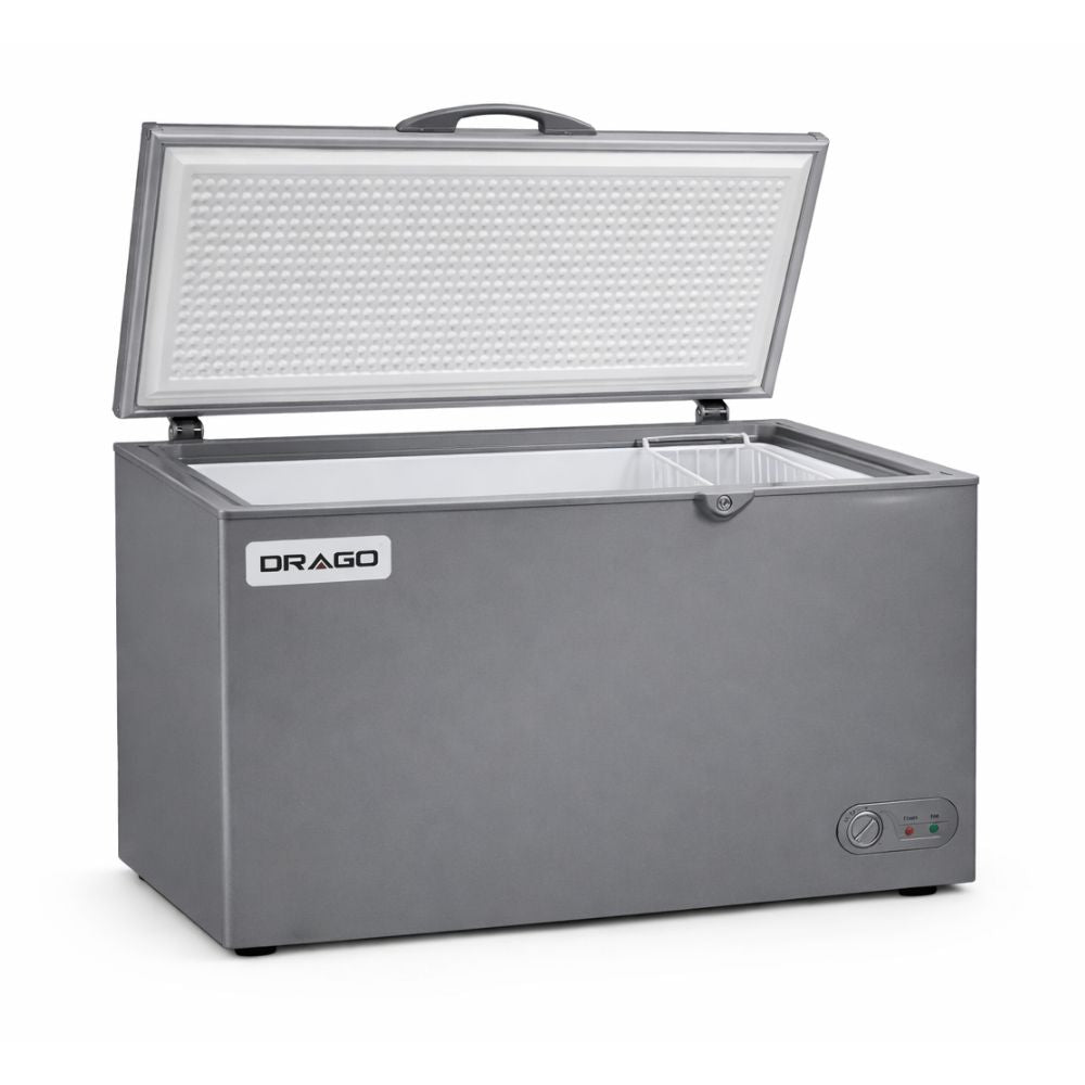 CONGELADOR ICEHAUS CTC-16-G | Congelador Horizontal Gris | 1 Tapa de Cofre | 15 Pies Cúbicos | Pescadería Heladería Carnicería | Congelador Horizontal de Cofre Exhibidor Comercial para Helados Paletas Nieves Acero Inoxidable Supermercado Heladería Paletería Cremería Tienda de Conveniencia