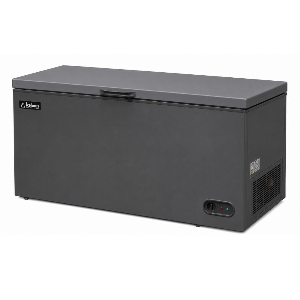 CONGELADOR ICEHAUS CTC-16-G | Congelador Horizontal Gris | 1 Tapa de Cofre | 15 Pies Cúbicos | Pescadería Heladería Carnicería | Congelador Horizontal de Cofre Exhibidor Comercial para Helados Paletas Nieves Acero Inoxidable Supermercado Heladería Paletería Cremería Tienda de Conveniencia