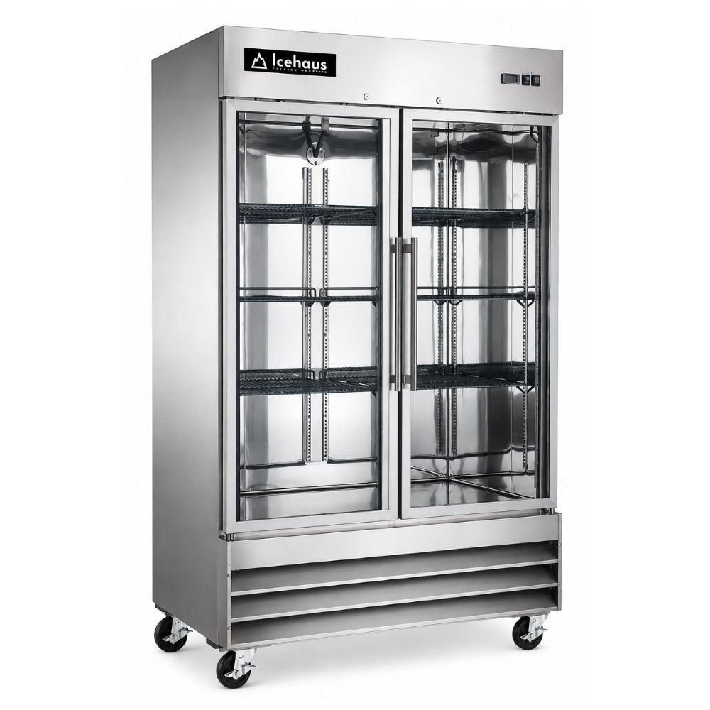 CONGELADOR CV-2PC-SS-01 | Vertical 2 Cristal | 1321 Litros | Acero Inoxidable | Hotel Restaurante Cafetería | Congelador Vertical Comercial Conservador Exhibidor de 1 2 3 Puertas Acero Inoxidable Restaurante Cocina Industrial Cremería Carnicería Pescadería Hotel Negocio