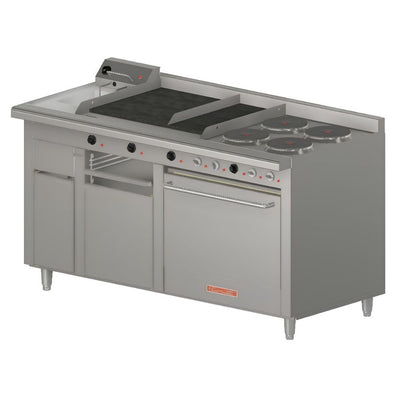 CORIAT MULTIPLE-E MASTERPREMIUM | Estufa | 4 Quemadores | Horno Freidora Parrilla Plancha | Electrico | Acero inoxidable | Bistro Restaurante Local | Estufa Maestra Multifuncional Parrilla Plancha Horno Freidor Gratinador a Gas Acero Inoxidable Restaurante Cocina Industrial Fonda Cenaduría Comedor Industrial.