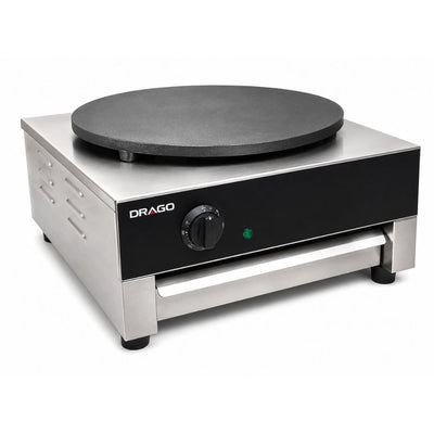 CREPERA DRAGO DE-1 | Crepera Sencilla Teflón | Eléctrica | Acero Inoxidable | Crepas Dulces Saladas | Crepera Plancha para Crepas Creps Crepe a Gas Eléctrica Comercial Acero Inoxidable Crepería Restaurante Cafetería Negocio Locales Eventos