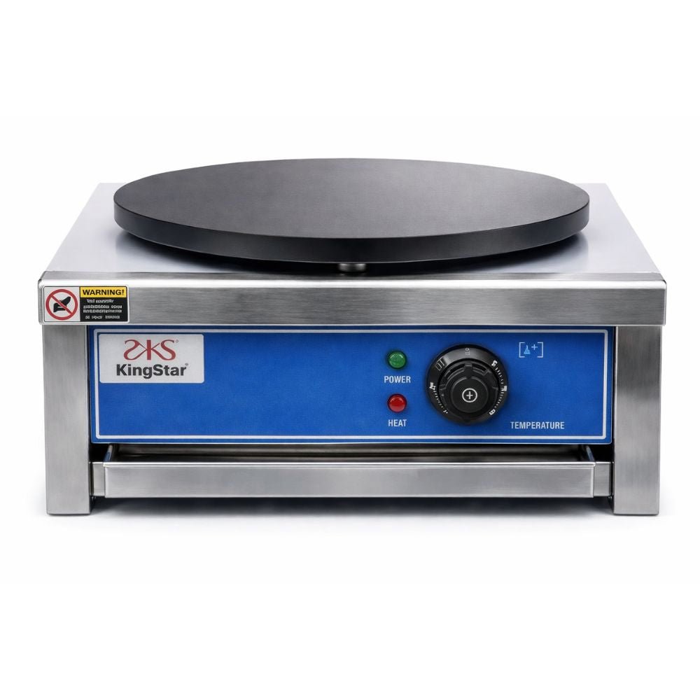 CREPERA KINGSTAR SUZETTE E | Máquina Crepera | Eléctrica | 1 Plato | Restaurante Cafetería Negocio | Crepera Plancha para Crepas Creps Crepe a Gas Eléctrica Comercial Acero Inoxidable Crepería Restaurante Cafetería Negocio Locales Eventos