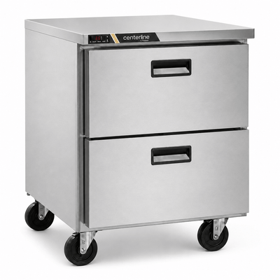 Centerline CLUC-27F-DW 27” Congelador Bajo Barra 2 Cajones 69.9 cm | Mesa de Trabajo Congeladora Congelador Bajo Mostrador Bajo Barra Conservador Acero Inoxidable Restaurante Cafetería Cocina Industrial Bar Cremería Hotel.