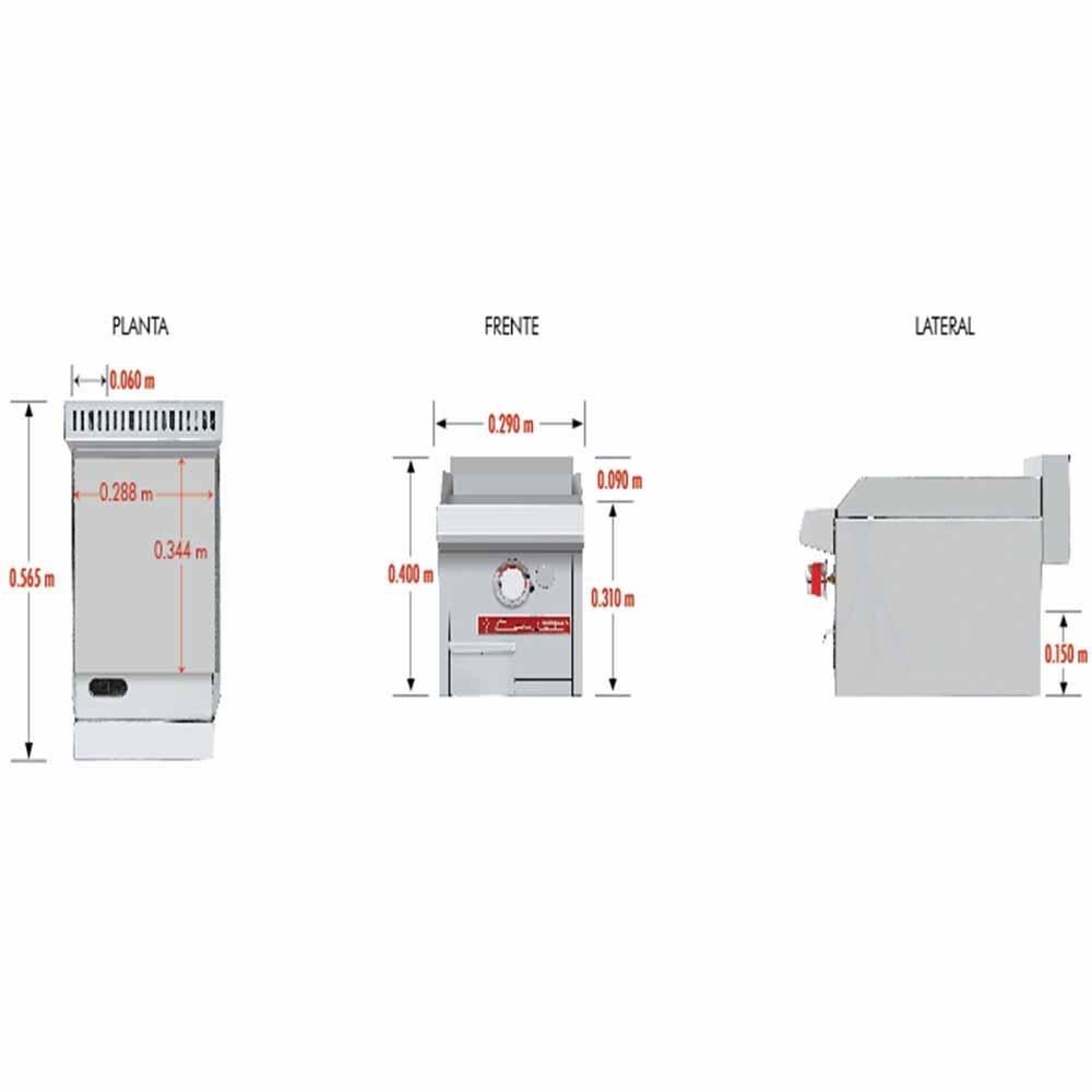 Coriat CH-1 PETIT Plancha Frente 29 cm Gas 1 Control - Planchas - Coriat - KitchenMax Store