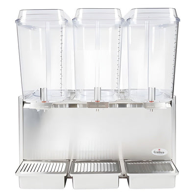 Dispensador de Bebidas Crathco D35-4, charola evita escurrimientos, en acero inoxidable.