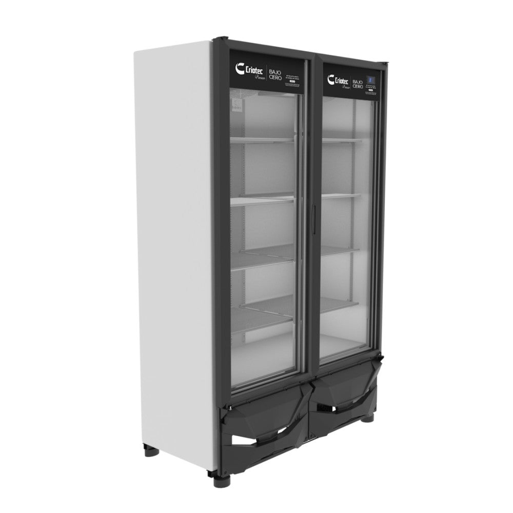 Enfriador Criotec CVZ-42, enfriador vertical bajo cero de 2 puertas de cristal.