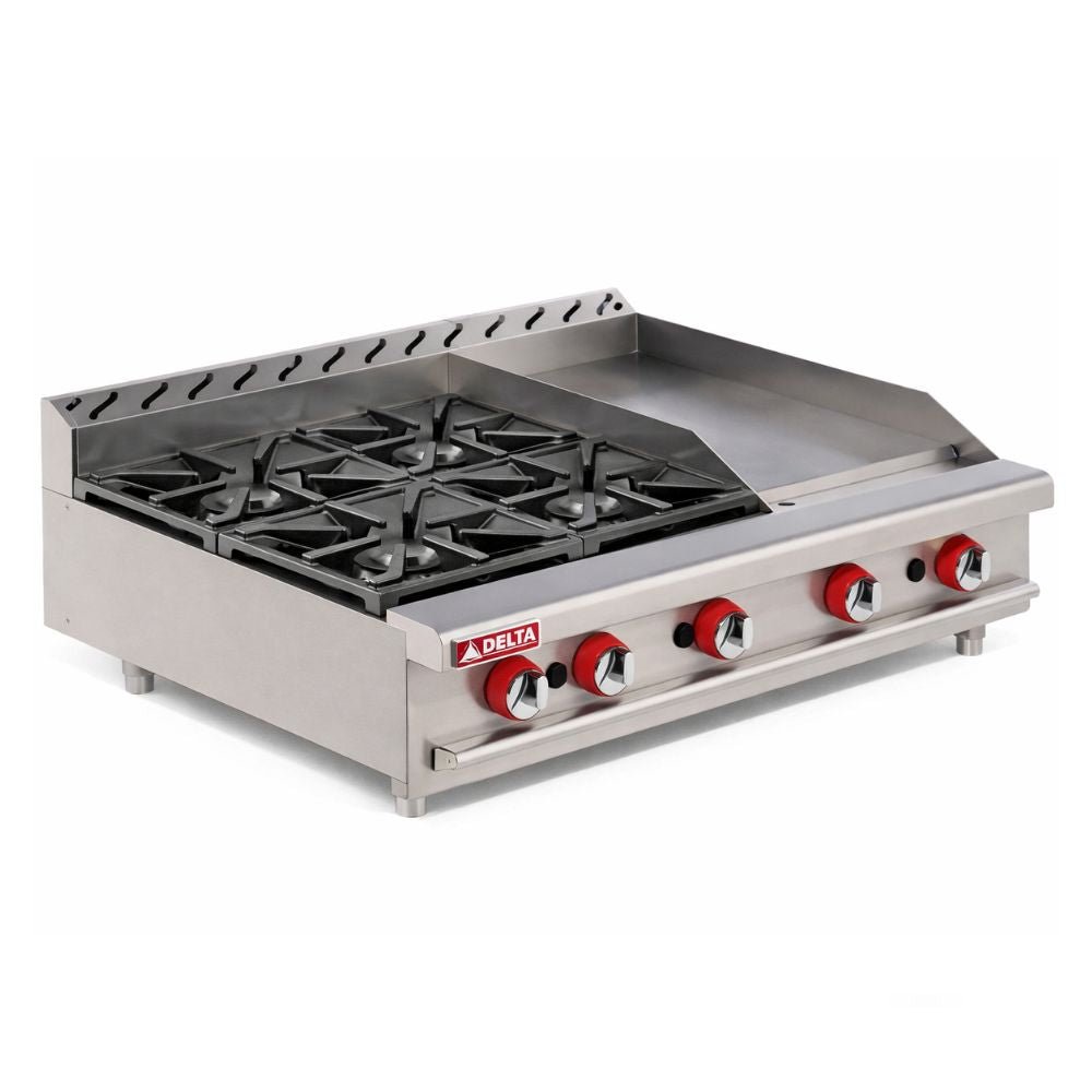 EQUIPO MIXTO DELTA 2-4-1-G | Equipo Mixto | Frente 91.5 cm | Parrilla y Plancha | Gas | Taqueria Hamburguesería Comedor Industrial