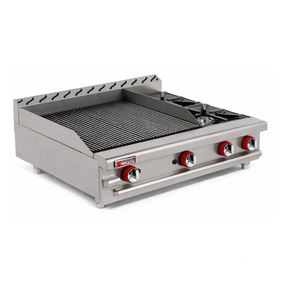 EQUIPO MIXTO DELTA 2-ASR-2-Q | Equipo Mixto | Frente 91.5 cm | Asador y Parrilla | Gas | Restaurante Taqueria Comedor Industrial Carnes Asadas Papas Asadas Brochetas Taqueria Local de Comida Restaurante Hamburgueseria